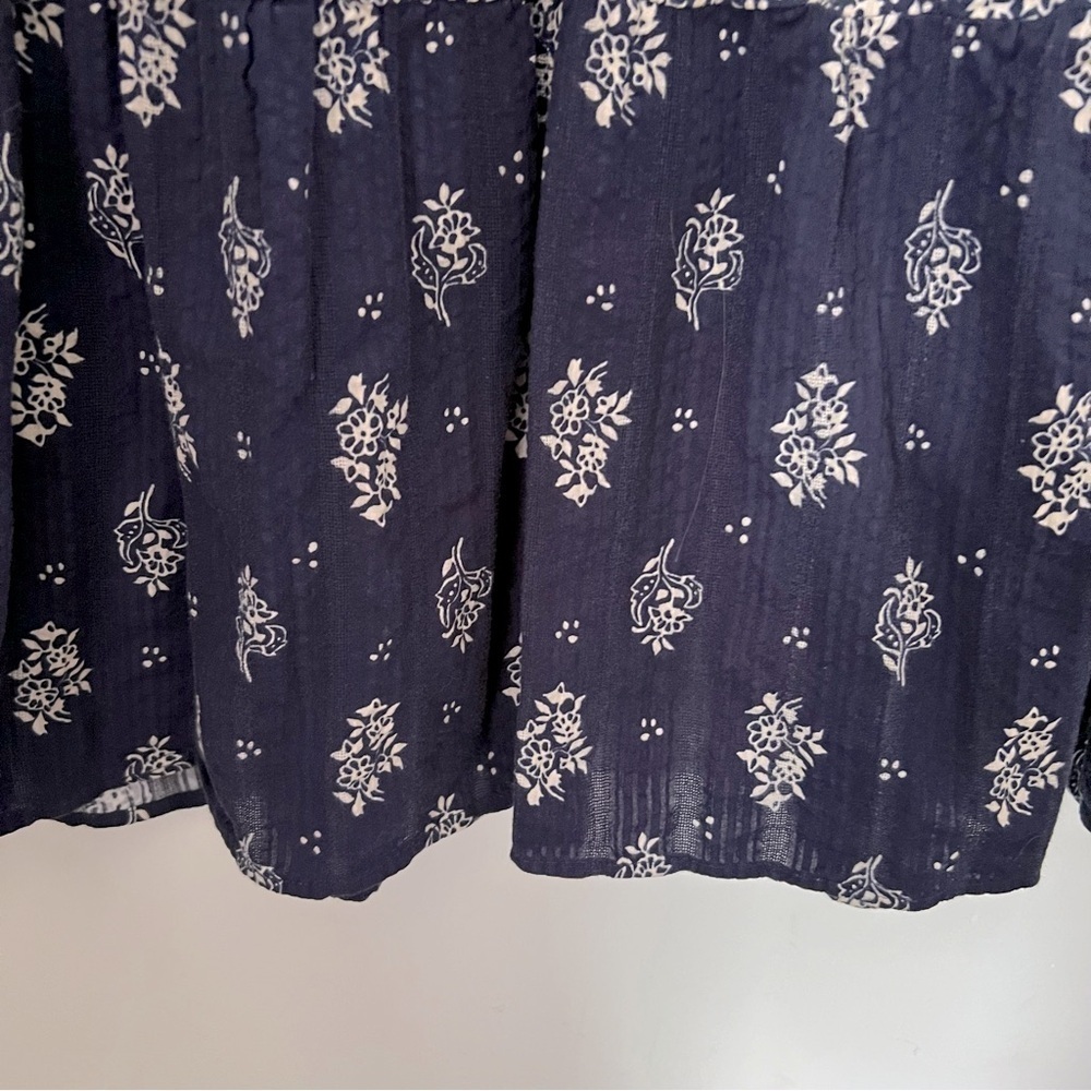Anthropologie Maeve Carlita Navy Tiered Mixed Floral Cotton Dress NEW - Picture 9 of 16